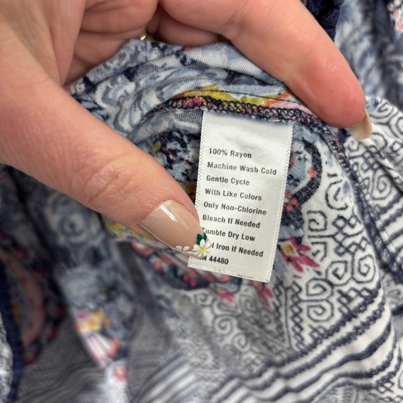 Wonderly Floral Paisley Blouse Womens 2X Flare Sleeve On Off Shoulder Flowy - Picture 4 of 5